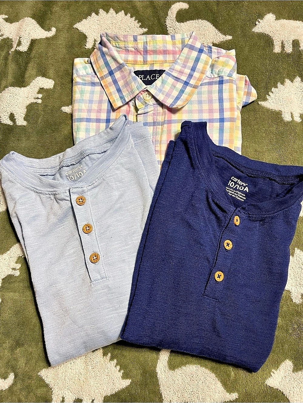 KIDS BUNDLE Children’s Place Plaid Button-Down & 2 Carters  long sleeve Shirts